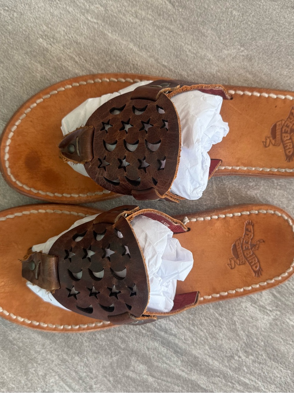 Freebird by Steven Brown Leather Star & Moon Toe-Post Sandals